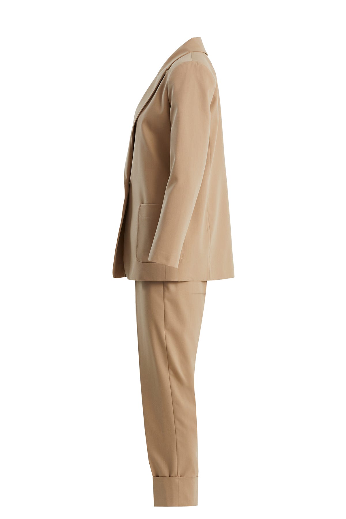 Tek Düğmeli Kahverengi Blazer Takım