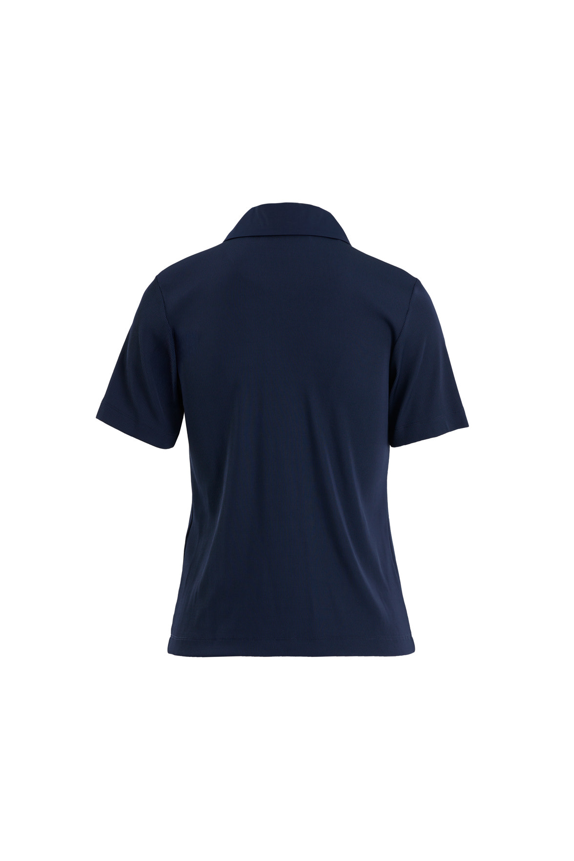 Fermuarlı Kısa Kollu Lacivert Bluz