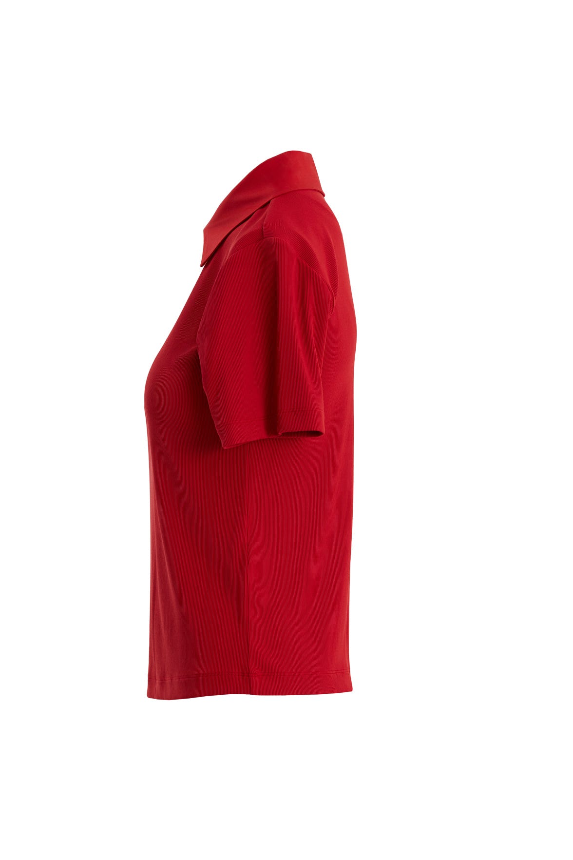 Fermuarlı Kısa Kollu Kırmızı Bluz