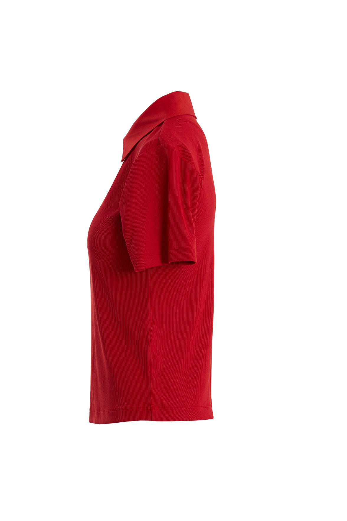 Fermuarlı Kısa Kollu Kırmızı Bluz