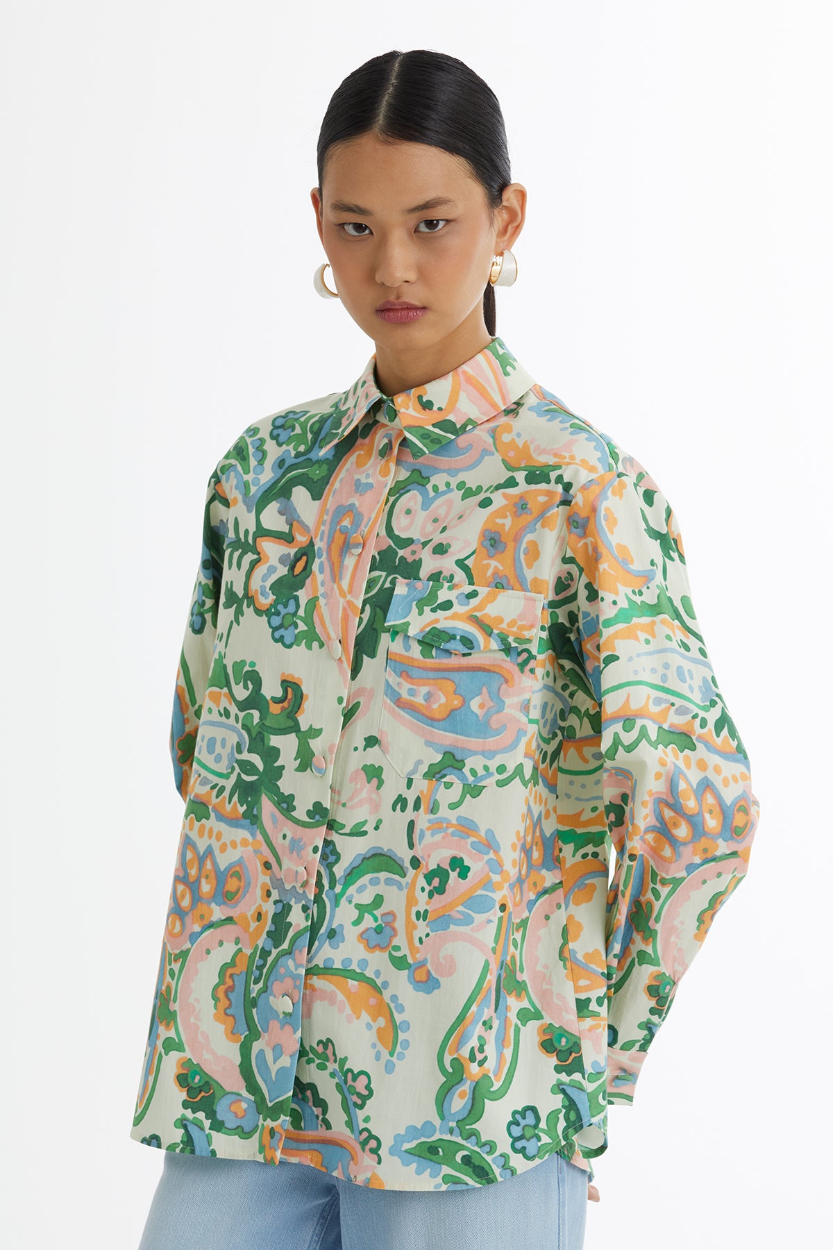 Desenli Uzun Kol Gömlek