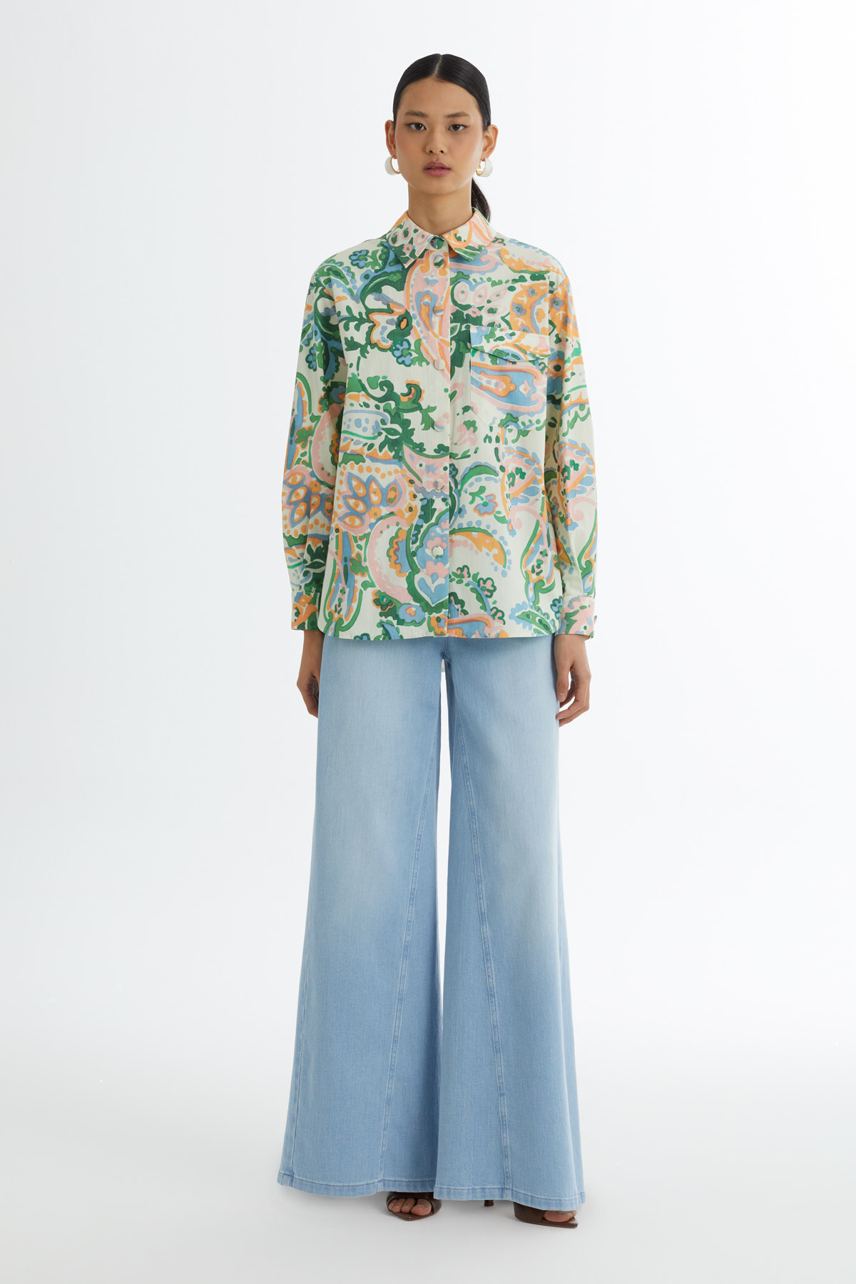 Desenli Uzun Kol Gömlek