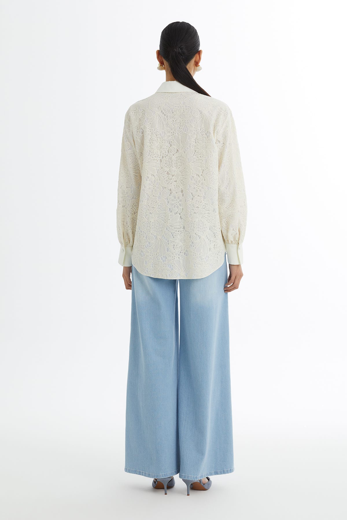 Ekru Desenli Gömlek