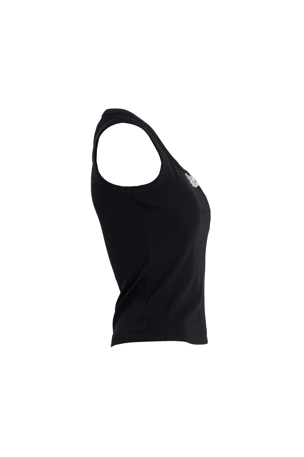 Askılı İşlemeli Siyah Atlet