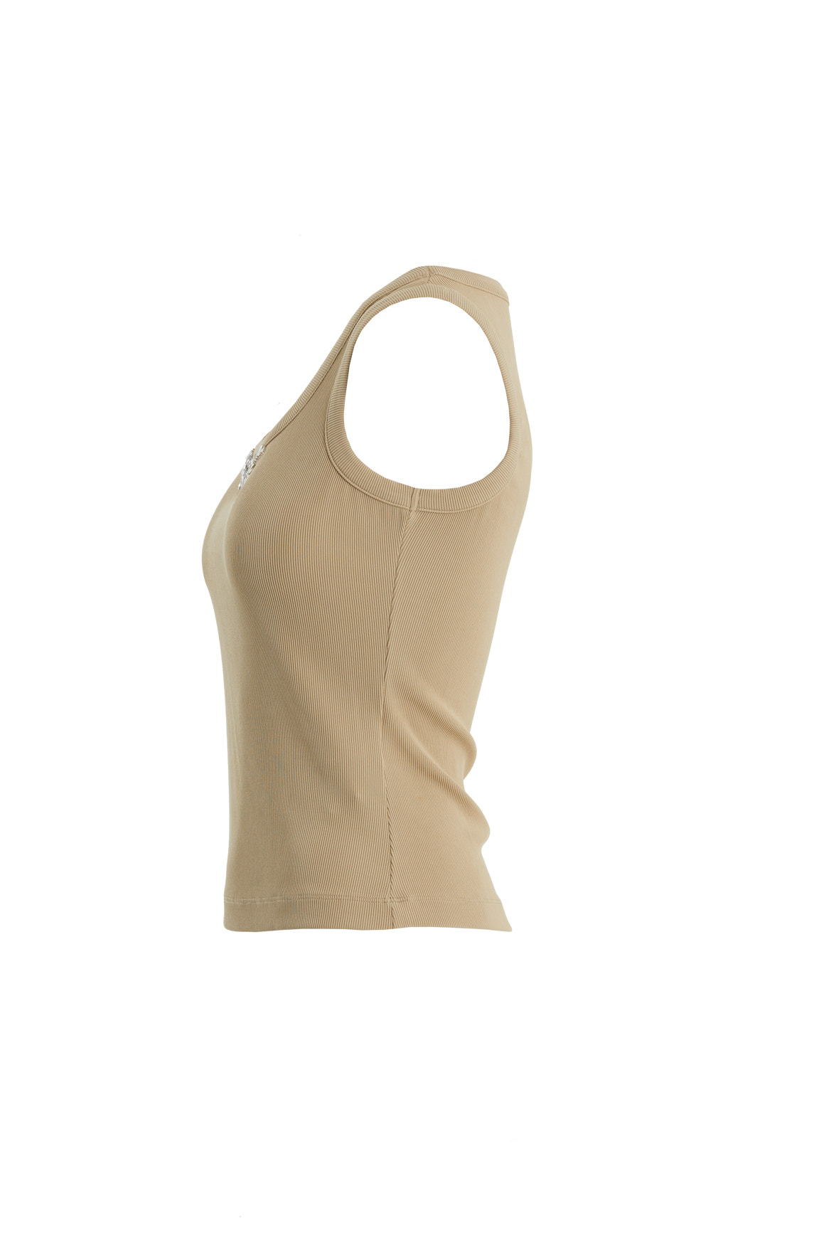 Askılı İşlemeli Bej Atlet