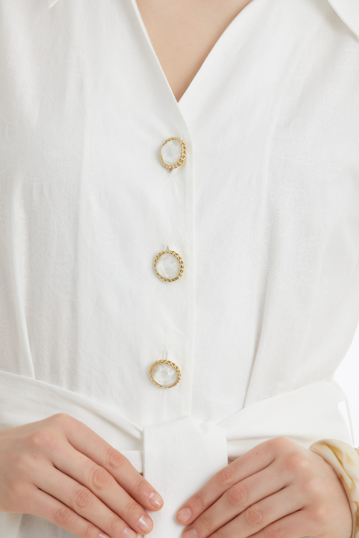 Kuşak Bağlamalı Büzgülü Ekru Elbise