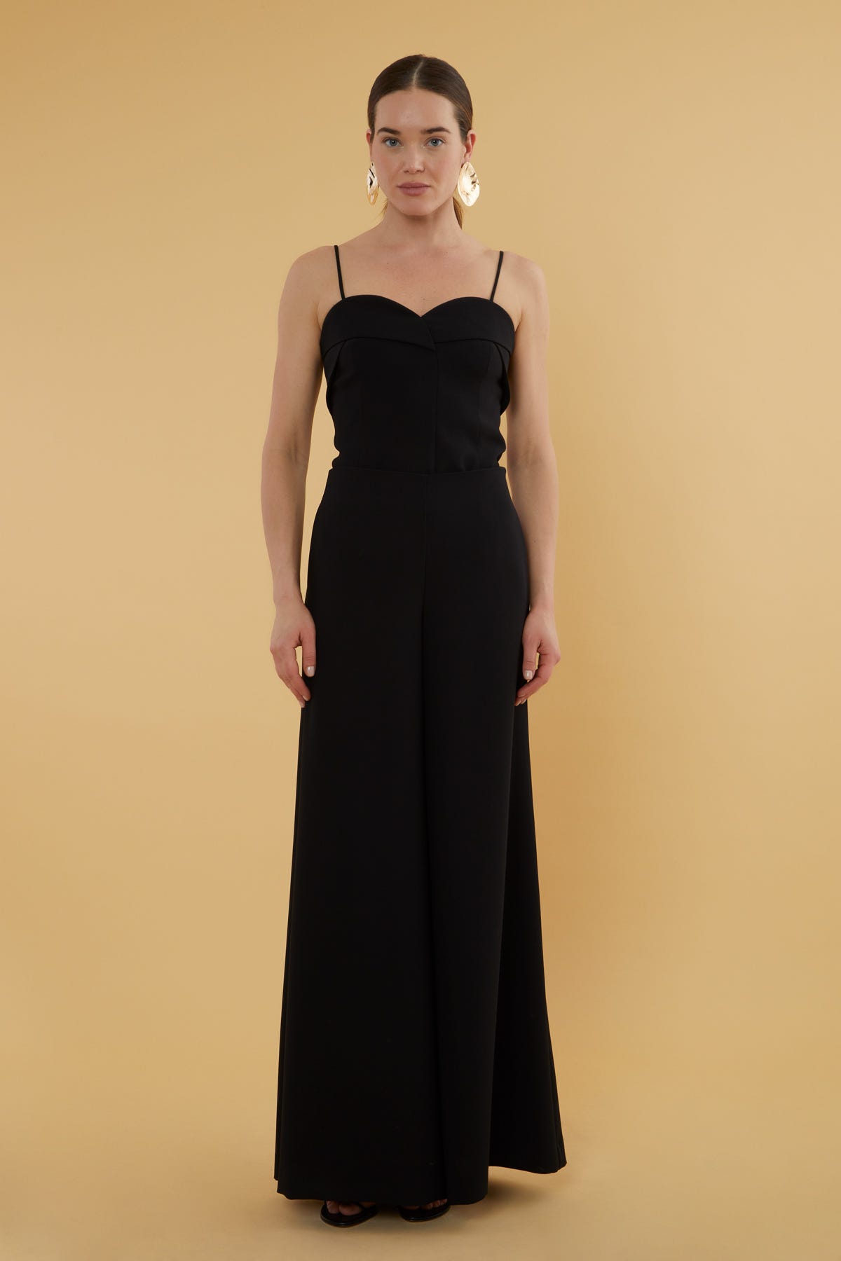 Bol Paça Fermuarlı Siyah Pantolon